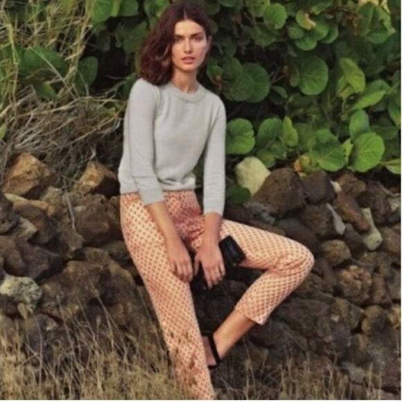 J Crew Collection Gilded Dot Metallic Cafe Capri Pants NWT - Picture 1 of 8